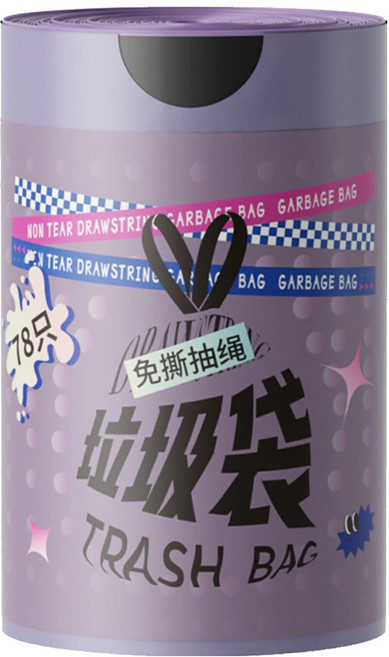 apex Innovation 特厚免撕鋼袋抽繩手提垃圾袋 580g 78張, 1捲