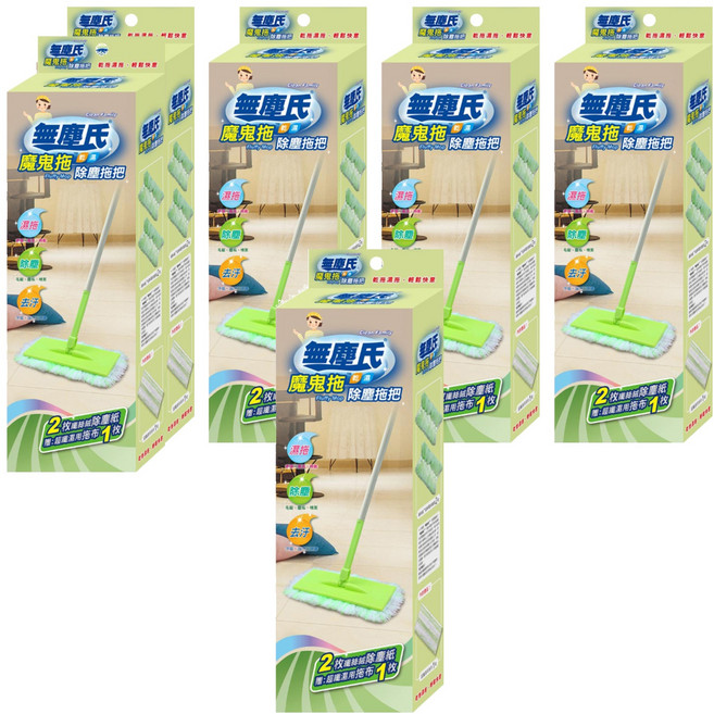 無塵氏 魔鬼拖 乾濕除塵拖把, 6盒