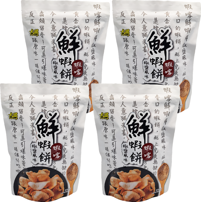 Pop-Smile 卡滋 蝦喀鮮蝦餅 椒鹽風味, 60g, 4包