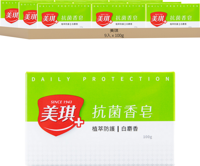 美琪 抗菌香皂 白麝香, 100g, 9個
