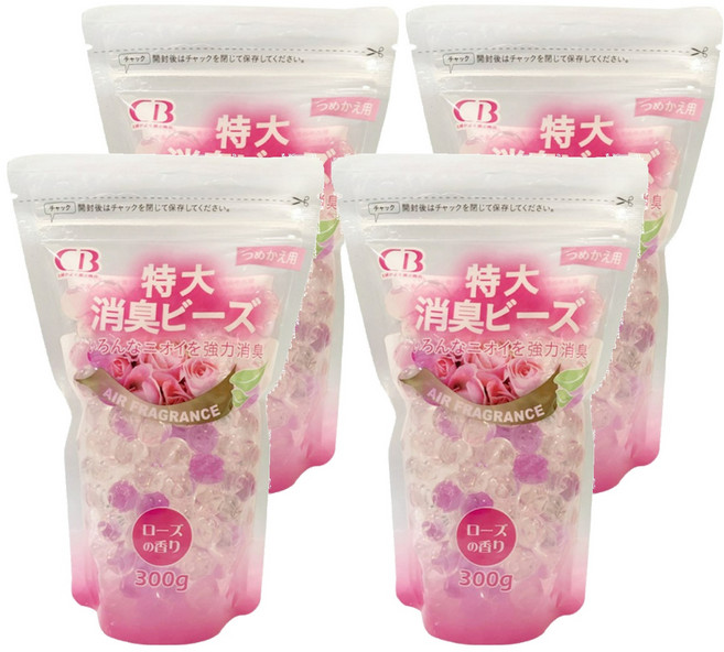 CB 康蓓 特大型消臭珠 玫瑰香補充包, 300g, 4包