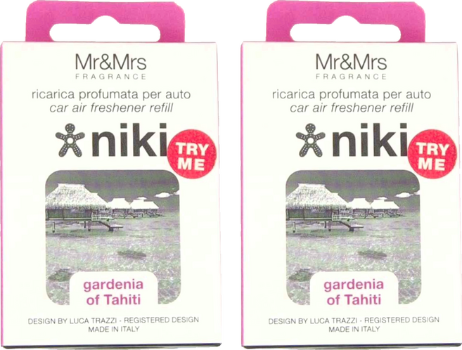 Mr&Mrs FRAGRANCE REFILL NIKI GARDENIA OF TAHITI車用香氛 補充片, 2盒, 大溪地梔子花