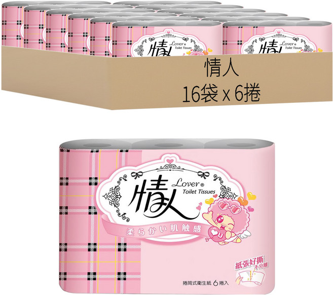情人 捲筒式衛生紙, 6捲, 16袋