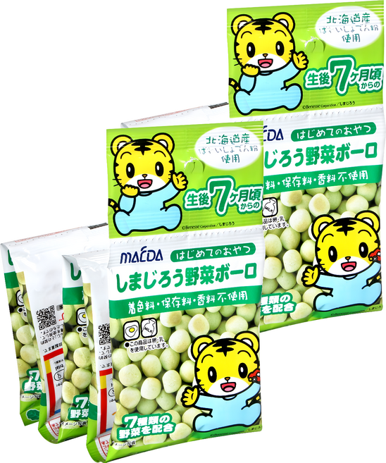 MAEDA 大阪前田製菓 5連小老虎蛋酥, 蔬菜, 50g, 2組