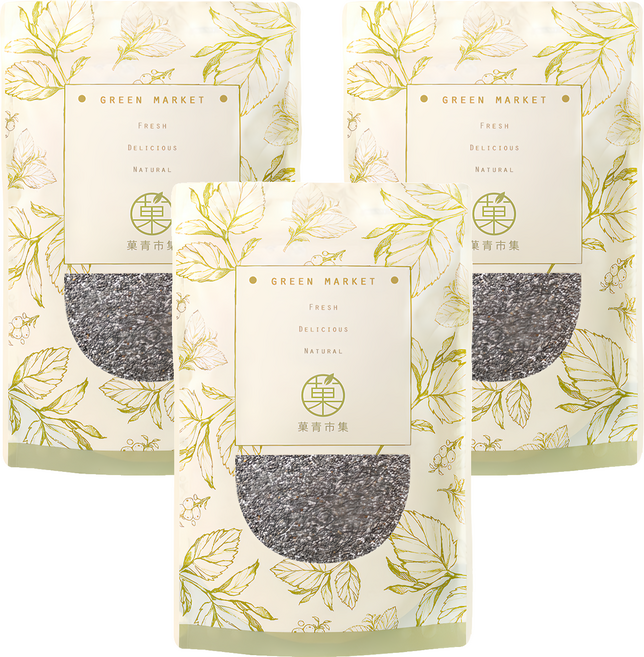 Green Market 菓青市集 輕纖奇亞籽, 3包, 500g