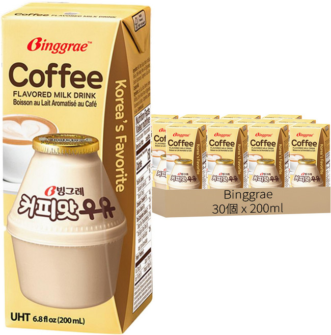 Binggrae 咖啡牛奶, 200ml, 30個