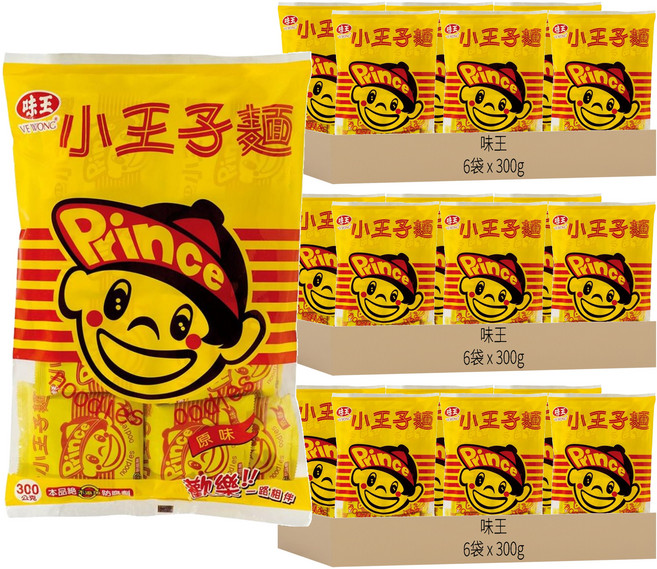 味王 小王子麵 原味, 18袋, 300g