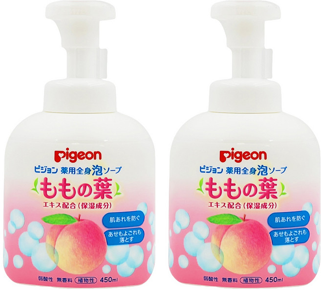 pigeon 貝親 桃葉泡泡浴露, 450ml, 2瓶