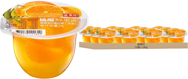 盛香珍 橘瓣鮮果凍, 180g, 24個