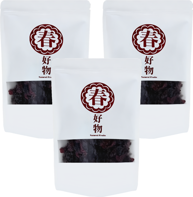 春哥好物 台東洛神花蜜餞 - 酸甜Q彈 天然健康零食, 240g, 3包