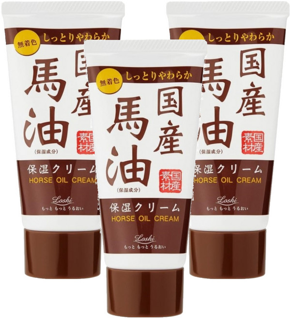 Loshi 樂絲 日本國產馬油極潤護手霜, 3個, 45g