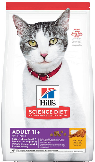 Hill's 希爾思 SCIENCE DIET 11歲以上成貓 特調食譜 乾糧, 1袋, 15.5LB, 雞肉