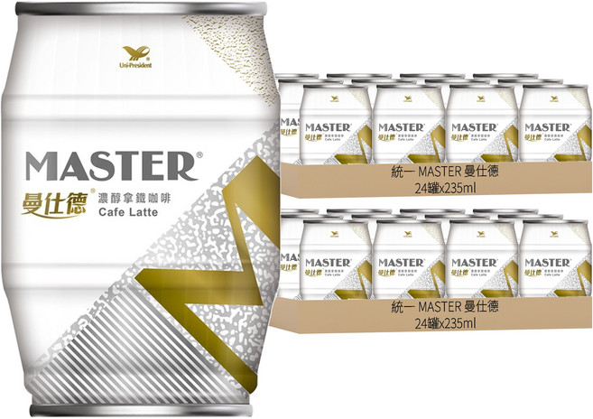統一 MASTER 曼仕德 濃醇拿鐵咖啡, 235ml, 48罐