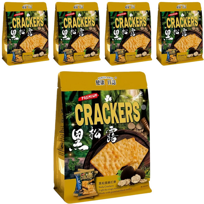 HEALTH DAILY 健康日誌 黑松露蘇打餅 超酥脆餅體 獨立包裝, 192g, 5袋