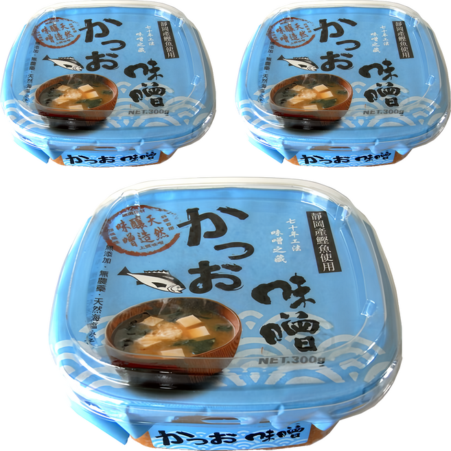 味榮 日式鰹節天然味噌 無添加防腐劑、色素, 300g, 3盒