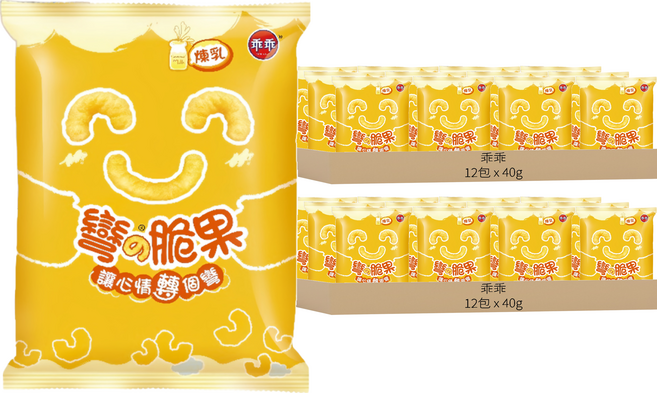乖乖 彎的脆果 煉乳口味, 40g, 24包