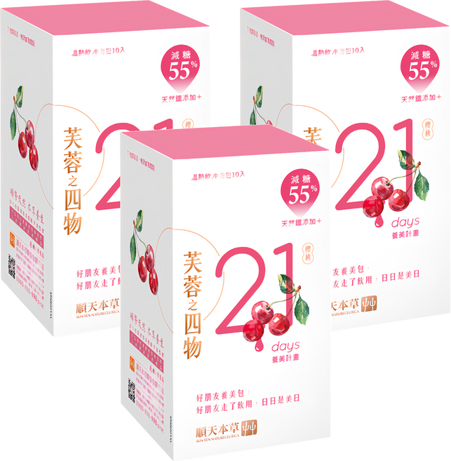 順天本草 芙蓉之四物養美計畫 減糖版, 10包, 24g, 3盒