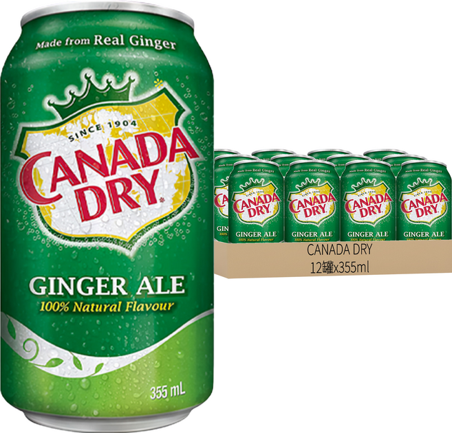 CANADA DRY 薑汁汽水, 355ml, 12罐