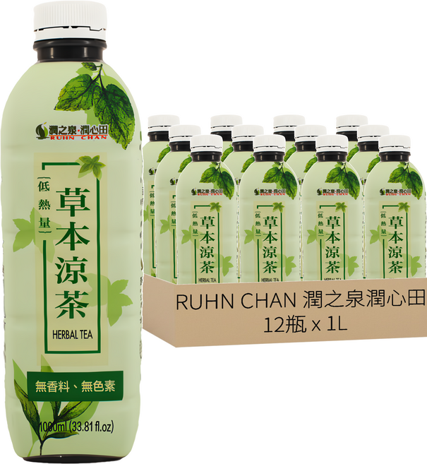 RUHN CHAN 潤之泉潤心田 草本涼茶, 1L, 12瓶
