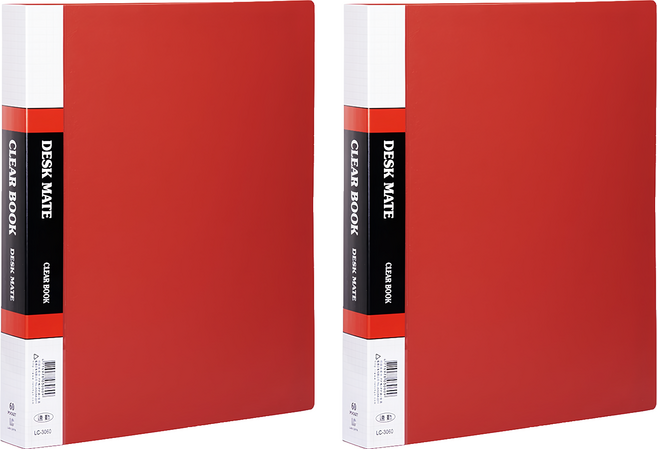 Lan CHYn 連勤牌文具 資料簿 LC-3060 R PP 60張, 紅色, 2本