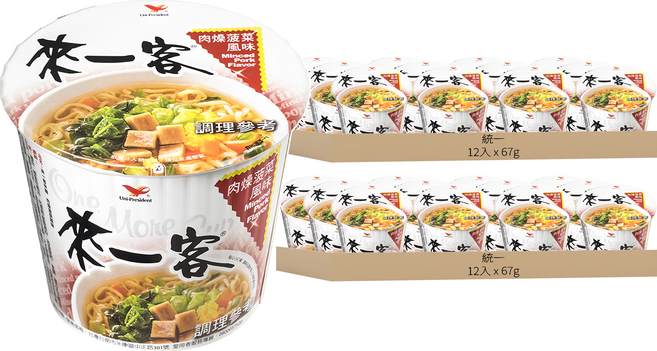 統一 來一客 肉燥菠菜風味 67g, 24入