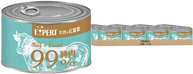 福壽實業 expert 艾思柏 犬罐, 165g, 24罐, 牛肉 + 紅蘿蔔