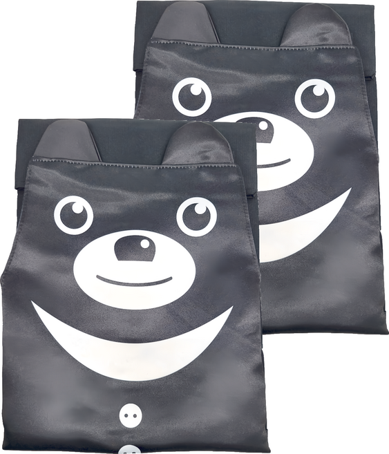 enjoylife 台灣黑熊圍裙 72 x 80cm, 黑色, 2件