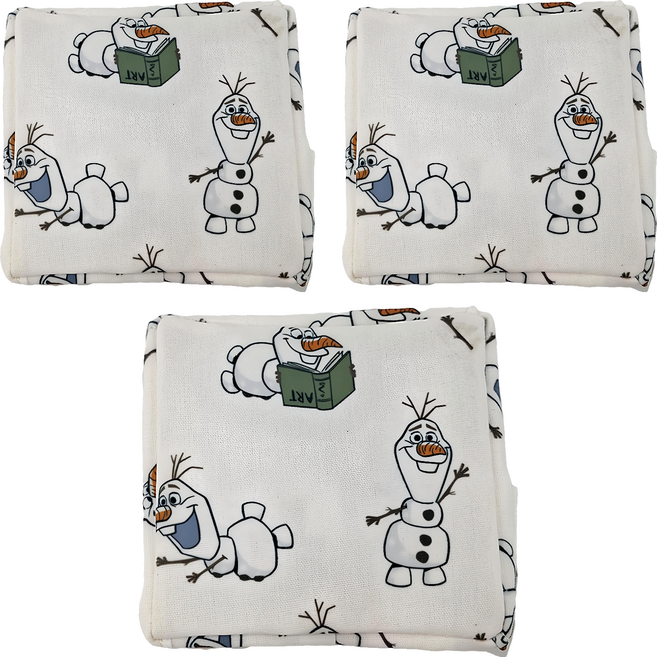 收納王妃 迪士尼收納系列 冰雪收納桶 方 小(13 x 13 x 8.5cm), 歡樂雪寶, 3個