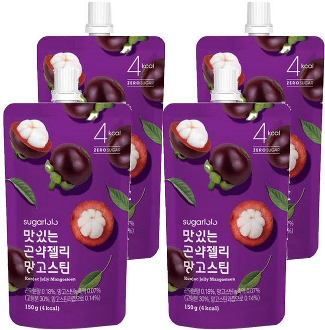 sugarlolo 蒟蒻果凍飲 山竹口味, 150g, 4包