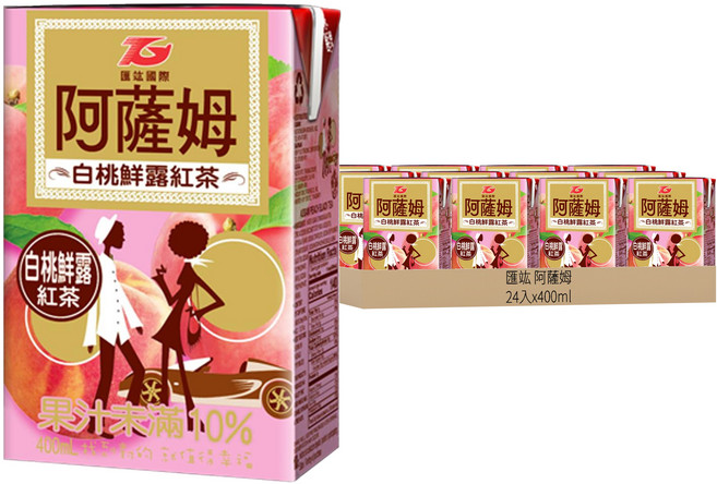 匯竑 阿薩姆 白桃鮮露紅茶, 400ml, 24入
