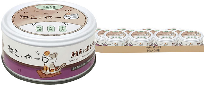 Neko 吶一口 貓湯罐, 鮪魚 + 濃香柴魚, 80g, 24罐