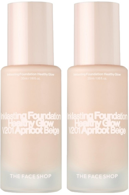 THE FACE SHOP 菲詩小舖 fmgt 台灣公司貨 貼妝恆潤粉底液 SPF35 PA++ 35ml, V201, 2瓶