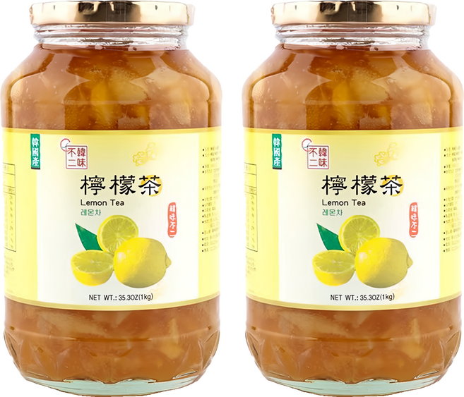 韓味不二 生檸檬茶 果醬, 1kg, 1罐, 2罐