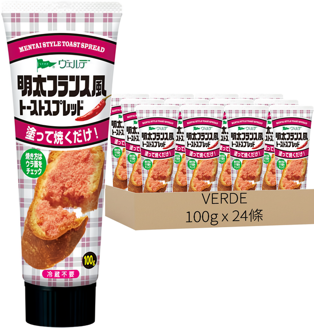 VERDE 中島 麵包抹醬條 明太子風味, 100g, 24條