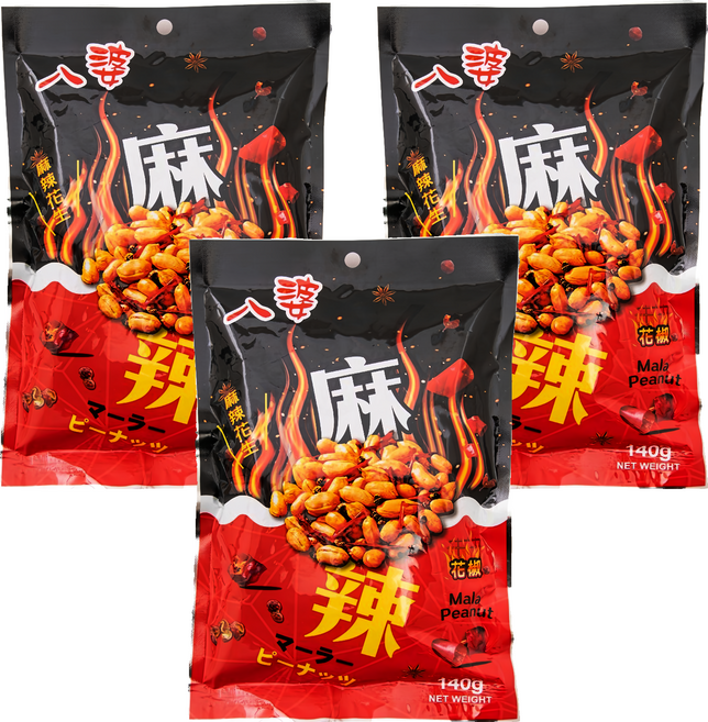 八婆 麻辣花生, 140g, 3包