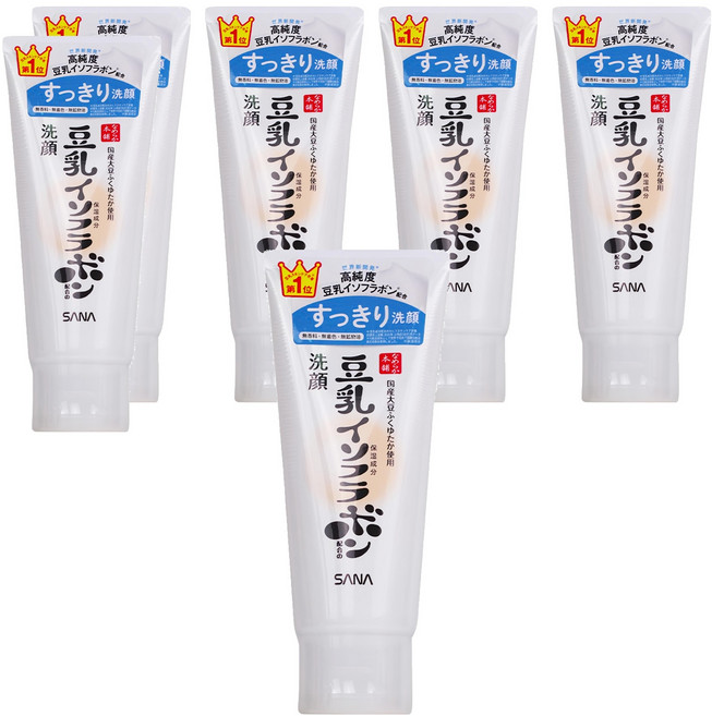 SANA 莎娜 豆乳美肌 洗面乳 清爽, 150g, 6條