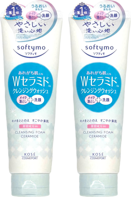 KOSE 高絲 softymo 絲芙蒂 台灣公司貨 神經醯胺卸粧洗顏霜, 190g, 2條
