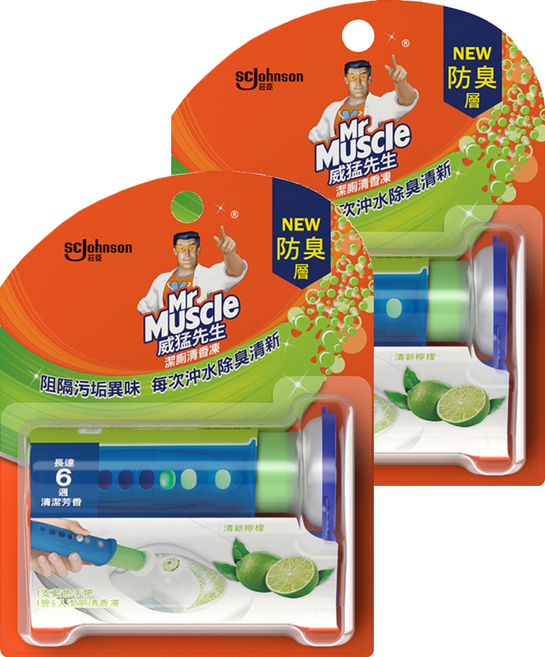 Mr Muscle 威猛先生 潔廁清香凍組 手把*1+管凍*1 清新檸檬, 38g, 2組