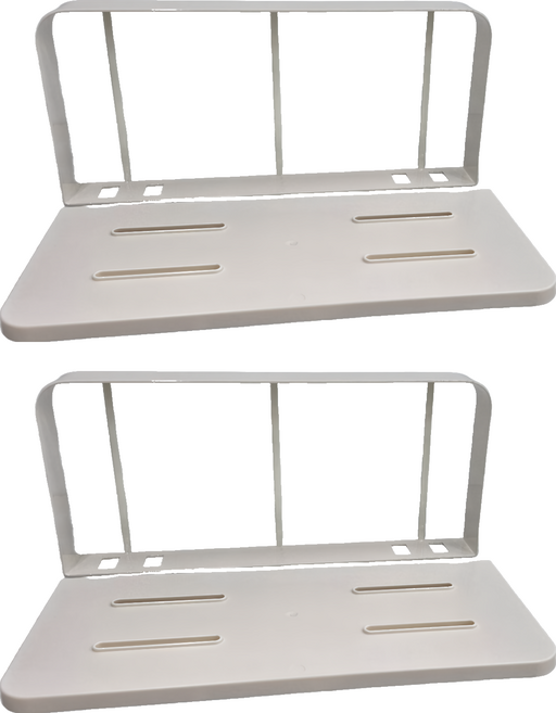 懶角落 無痕壁掛式收納置物架 30cm, 白色, 2個