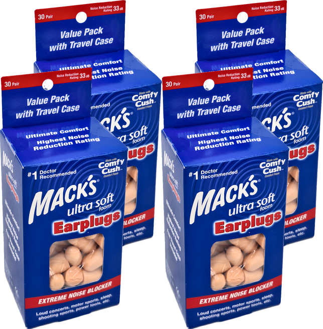 MACK'S 美國 泡棉耳塞 香檳金色, 30副, 4組