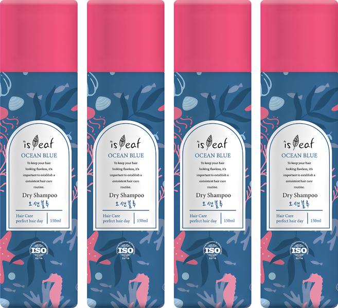 isLeaf 極致蓬鬆乾洗髮噴霧PLUS 湛藍海洋, 4個, 150ml