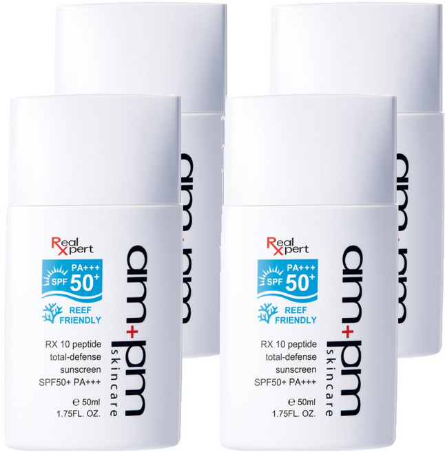 NARUKO 牛爾 am pm 台灣公司貨 skincare RX10胜肽極效防曬液 海洋友善 SPF50+ PA+++, 50ml, 4入