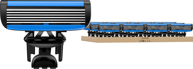 comet Home 六刀頭刮鬍刀替換刀片, 12個, 1入