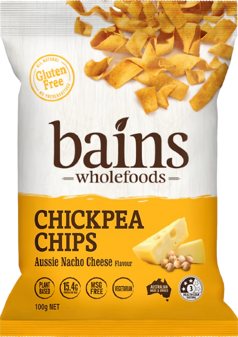 bains wholefoods 鷹嘴豆零食脆片 澳洲起司風味, 100g, 1包