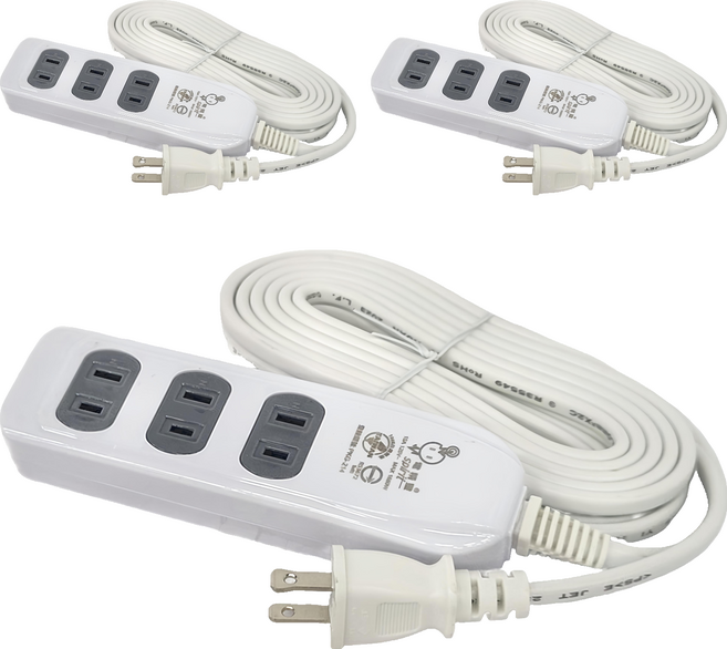 spirit 電精靈 台灣製造 側邊插座 4插過載延長線 MAX1650W 125V, 4.5m, 白色, 3條