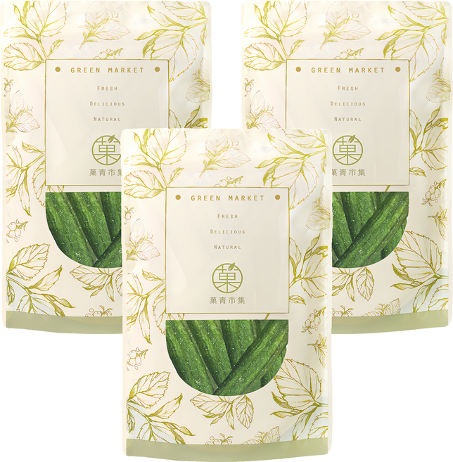 GreenMarket 菓青市集 秋葵脆片/蔬果脆片/餅乾, 3包, 100g