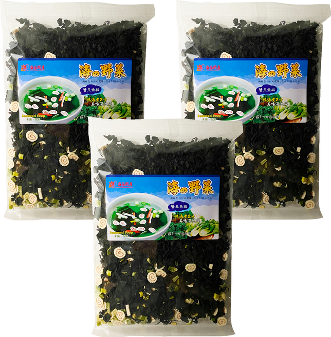 海藻問屋 海の野菜 蟹玉海鮮, 90g, 3包