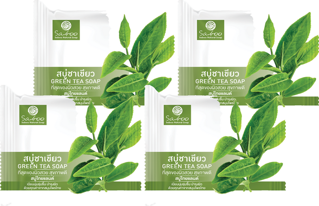 Saboo 綠茶皂/草本手工皂, 100g, 4個