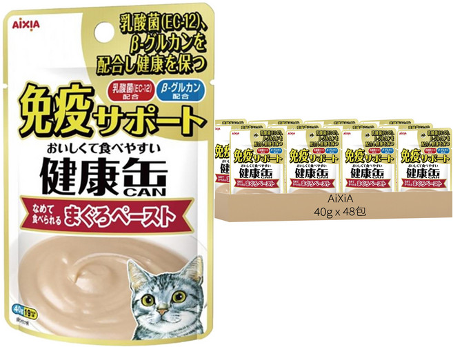 AiXiA 免疫力軟包1號, 鮪泥狀, 40g, 48包