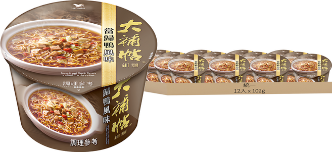 統一 大補帖 細麵 當歸鴨風味 102g, 12入